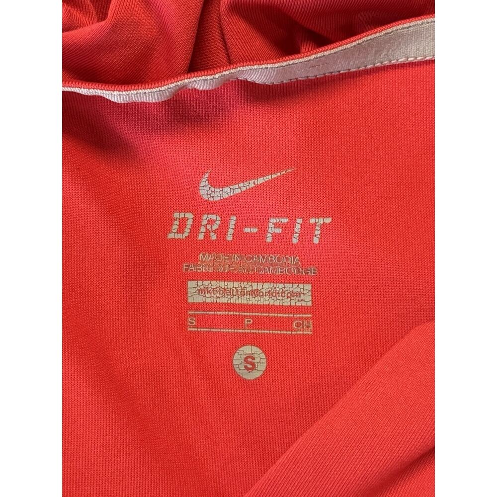 Nike Womens Hot Pink Dri Fit Split Neck Active Top Small Y2K Yoga 2000s Bright - Picture 8 of 10